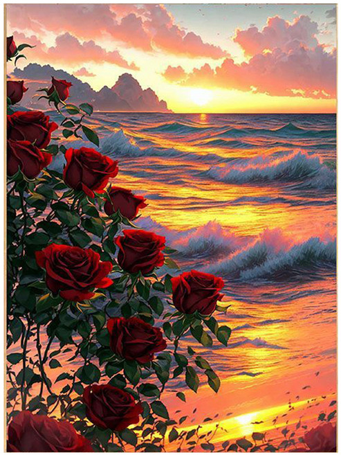 리버폭스 감성 꽃 유화 DIY 세트 40 x 50 cm, 장미, 1세트