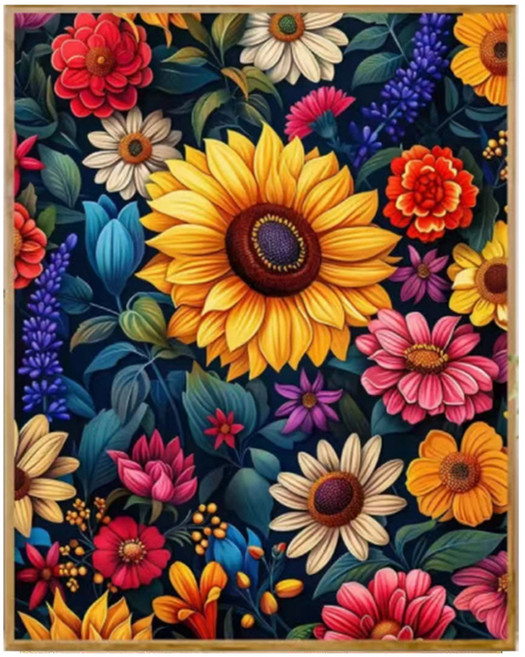 리버폭스 감성 꽃 유화 DIY 세트 40 x 50 cm, 해바라기, 1세트