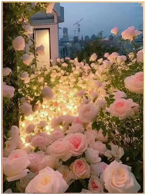 리버폭스 감성 꽃 유화 DIY 세트 40 x 50 cm, 핑크로즈가든, 1세트