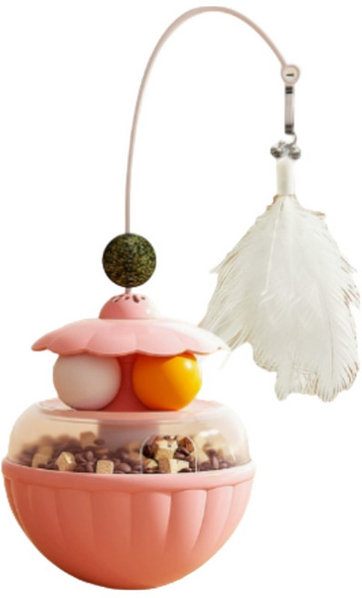 MAAH 고양이 오뚜기 푸드트리 장난감, 1개, 코랄핑크