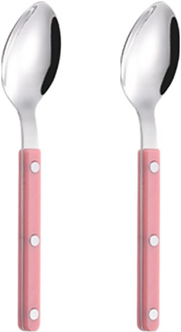 아카시아 아카시아홈 304스텐 다이닝 디저트 커트러리 디저트스푼, 핑크, 2개