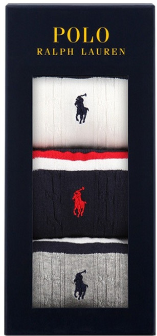 폴로랄프로렌 남성용 케이블 갑종 중목 3족 세트