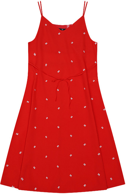 SI FASHION 刺繡細節修身連身裙 SMOAE2522, RE(紅色)