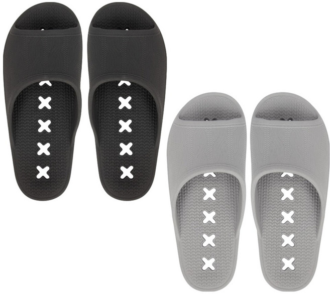 AlphaShoe 摩登針織浴室拖鞋 2件組