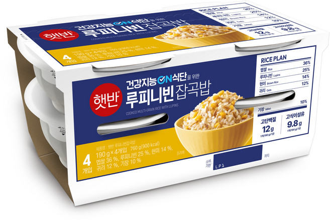 햇반 루피니빈 잡곡밥, 190g, 4개