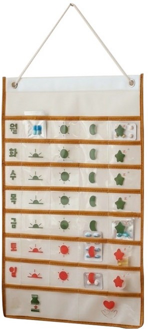 소유공간 약복용 수납 벽걸이형 캘린더 S261-0289K, 한글, 1개