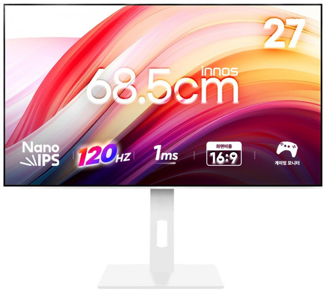 이노스 QHD IPS USB-C HDR 게이밍 멀티스탠드 모니터 120Hz, 27QLS120M(일반), 68.5cm