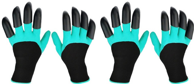 소유공간 정원용 흙 파기 식물 심기 발톱형 장갑 양손착용 세트 블루그린 FREE(22cm) S265-0153, 2세트