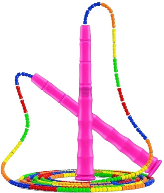 아벨로 소프트 구슬 알록달록 줄넘기, 핑크색, 1개