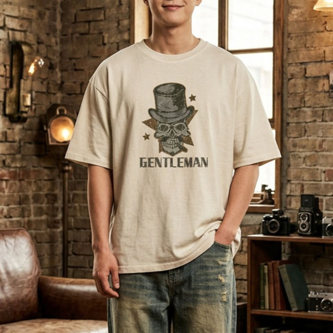 일루소 젠틀맨 피그먼트 싱글 반팔 티셔츠