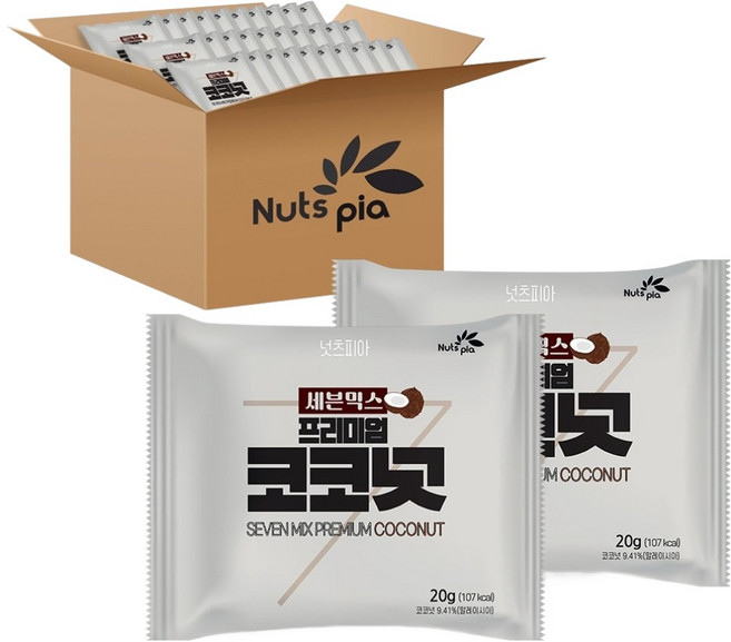 넛츠피아 세븐믹스 프리미엄 코코넛, 20g, 100개