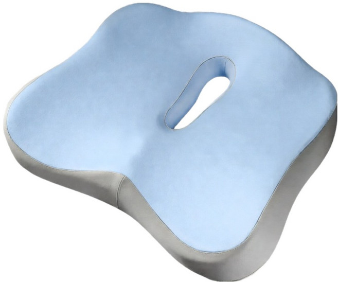 뉴리스 메모리폼 엉덩이 자세 도넛 방석, 블루