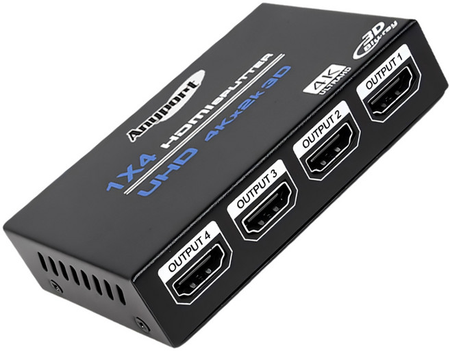 Anyport 4K UHD 1：4 30Hz 4埠 附轉接器 螢幕分配器 AP-0104M4K