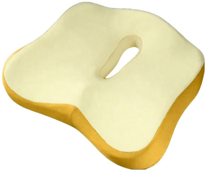 뉴리스 메모리폼 엉덩이 자세 도넛 방석, 옐로우