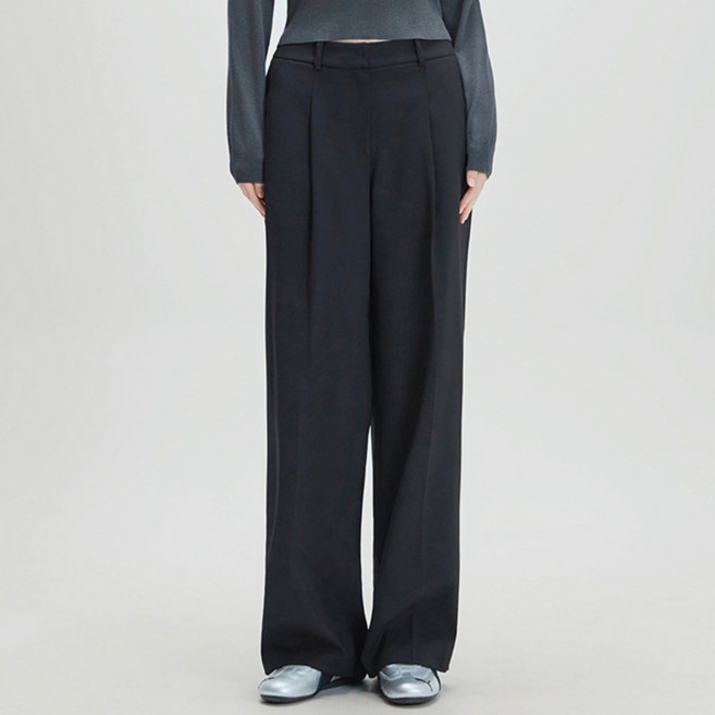 미쏘 여성용 10부 세미와이드 롱 핏업 팬츠