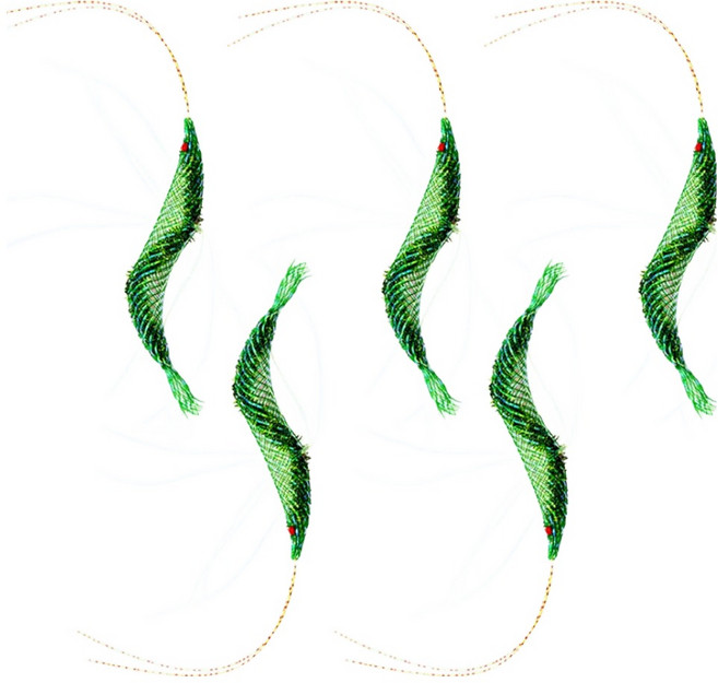 펫모닝 고양이 리얼버그 샤인새우 장난감 리필, 그린, 5개
