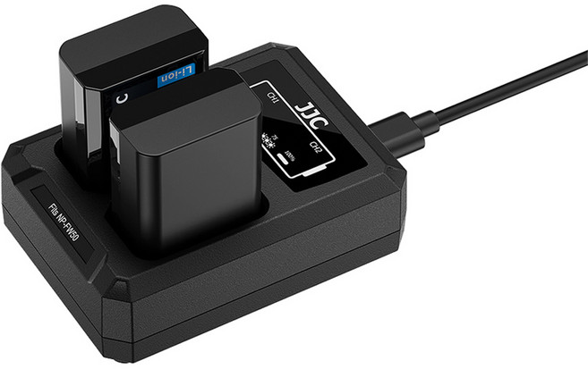 JJC 소니 NP-FW50 듀얼 배터리 충전기 RX100M7 ZV-E10 6400, 1개, DCH-FW50TC