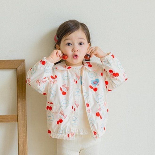 아이러브제이 유아용 멜멜 체리리본 화섬 점퍼