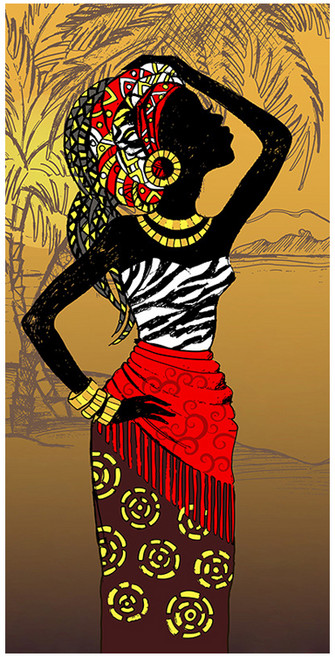 부트핏 아프리카 원주민 패브릭 벽걸이 그림, 타입5