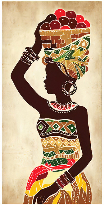 부트핏 아프리카 원주민 패브릭 벽걸이 그림, 타입3