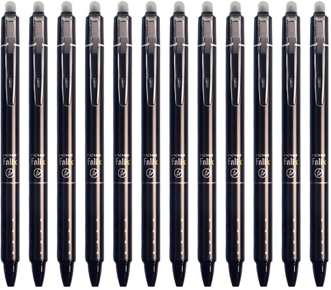 LivingHomeDetail 寫錯也沒關係 可擦拭原子筆 0.5mm LHD-167, 黑色, 12個