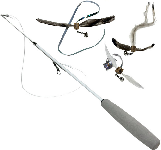 MAAH 고양이 마따따비 깃털 낚시대 1.6m x 3p 세트 CB-57, 혼합색상, 1세트