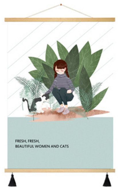 부트핏 감성 패브릭 배전함 가리개 벽걸이 그림 포스터, 3