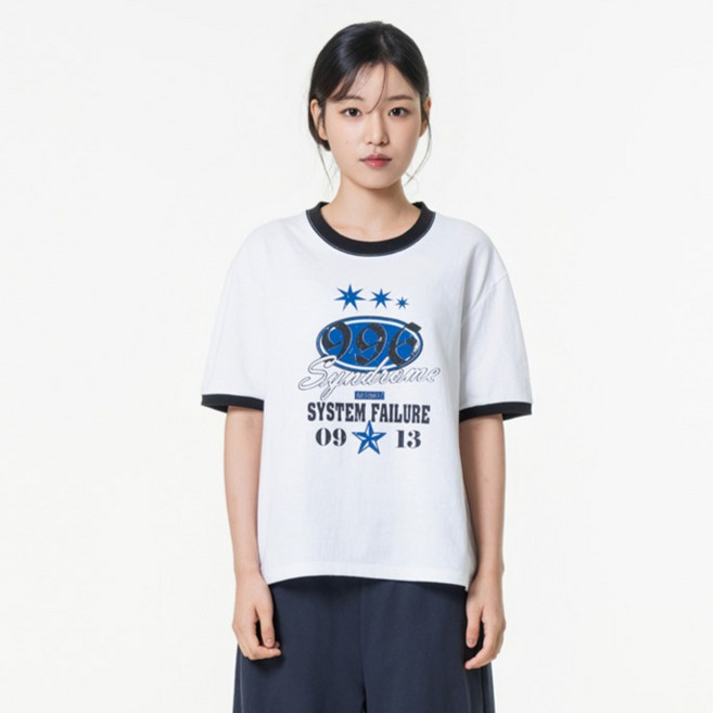 모즈모즈 남녀공용 996 그래픽 링거 티셔츠