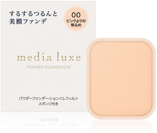 media 媚點 台灣公司貨 雪紡親膚粉餅, 00 粉嫩, 1個