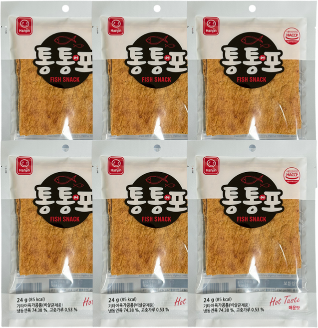 한진식품 통통어포 매운맛, 6개, 24g