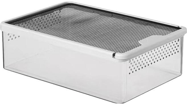 스마일깨비 파충류 간편한 탈출방지 하우스 테라리움장 32 x 22 x 10 cm, 투명 화이트 프레임, 1개