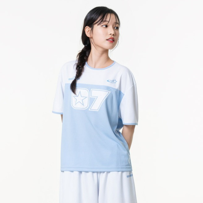 모즈모즈 남녀공용 파스텔 에어 메쉬 반팔 저지 티셔츠