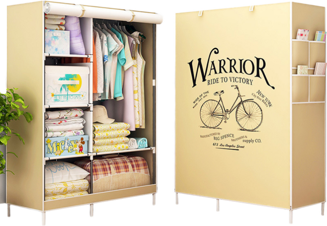 스마일깨비 튼튼한 접이식 비키니수납장 105 x 45 x 170 cm, 타입 D