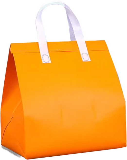 그리뉴얼 포장용 테이크아웃 부직포 쇼핑백, 오렌지, 10개