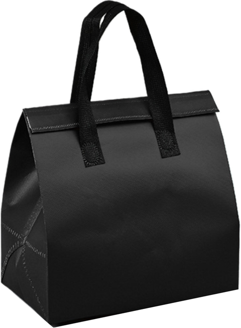 그리뉴얼 포장용 테이크아웃 부직포 쇼핑백, 블랙, 10개