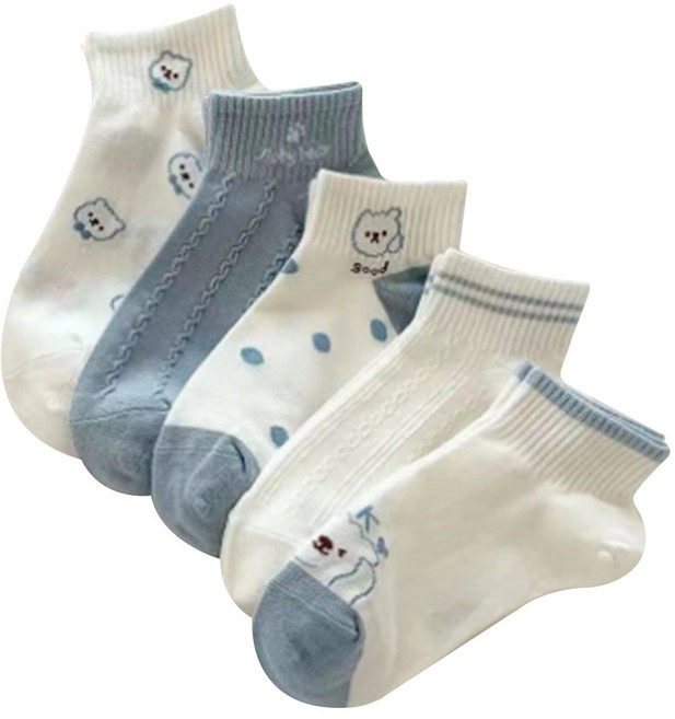 여성용 구름베어 포인트 양말 5켤레 세트 AW14