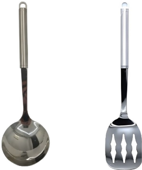 키친하우스 스테인리스 국자 + 뒤집개 세트, 실버, 1세트