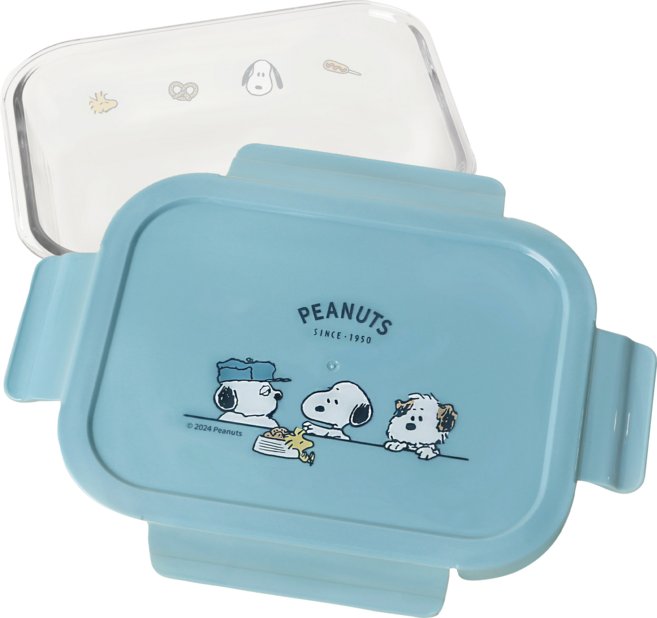norns 耐熱玻璃保鮮盒 Peanuts 史努比, 1個, 容器 + 蓋子