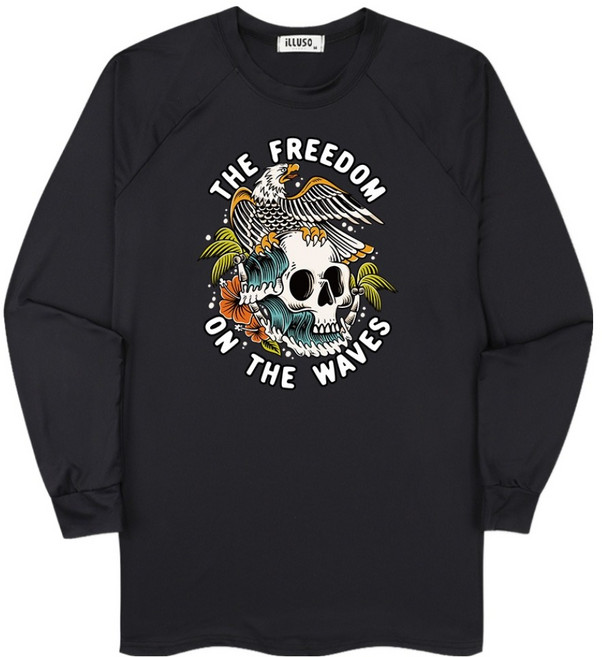 일루소 온더웨이브스 오버핏 래쉬가드 긴팔 티셔츠