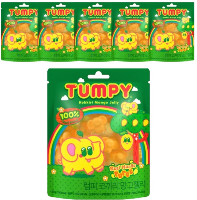 텀피 코끼리 망고젤리, 80g, 6개