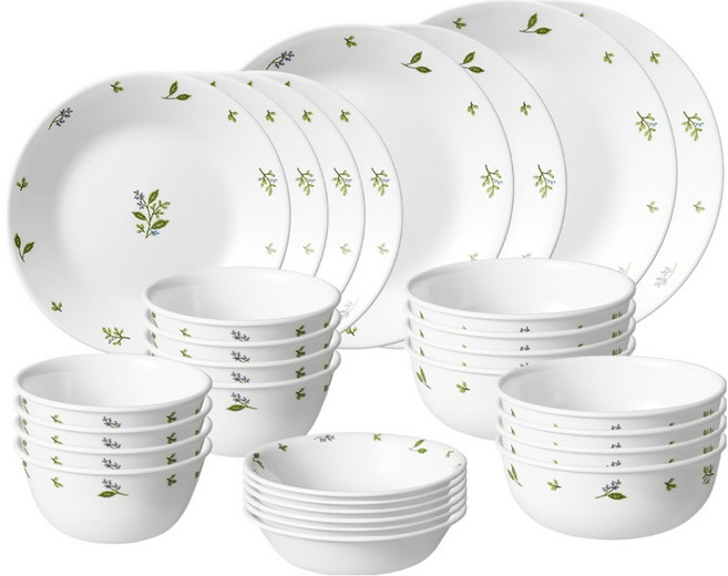 코렐 팬시스티치 원형 8인 홈세트 30p, 화이트, 6종, 1세트