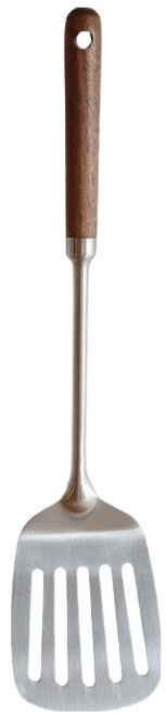 체리하우스 에크렌 월넛핸들 스텐 조리도구 뒤집개 대, 실버 우드, 1개