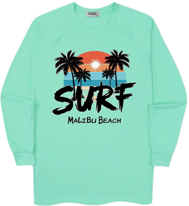 일루소 말리브비치 오버핏 래쉬가드 긴팔 티셔츠