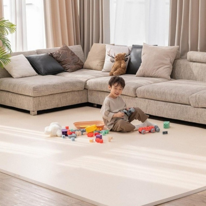 이리로 아동용 붙이는 매직 퍼즐매트, 샌드 베이지, 4개