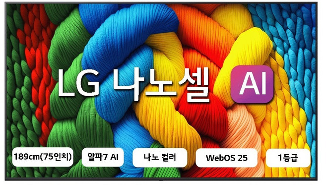 LG전자 4K UHD LED 나노셀 AI TV, 189cm(75인치), 75NANO80AEA, 벽걸이형, 방문설치