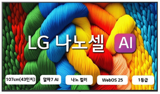 LG전자 4K UHD LED 나노셀 AI TV, 107cm(43인치), 43NANO80ANA, 벽걸이형, 방문설치