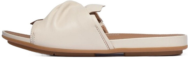fitflop 女款 Gracie 柔軟 TWIST 皮革拖鞋, 米色, 240