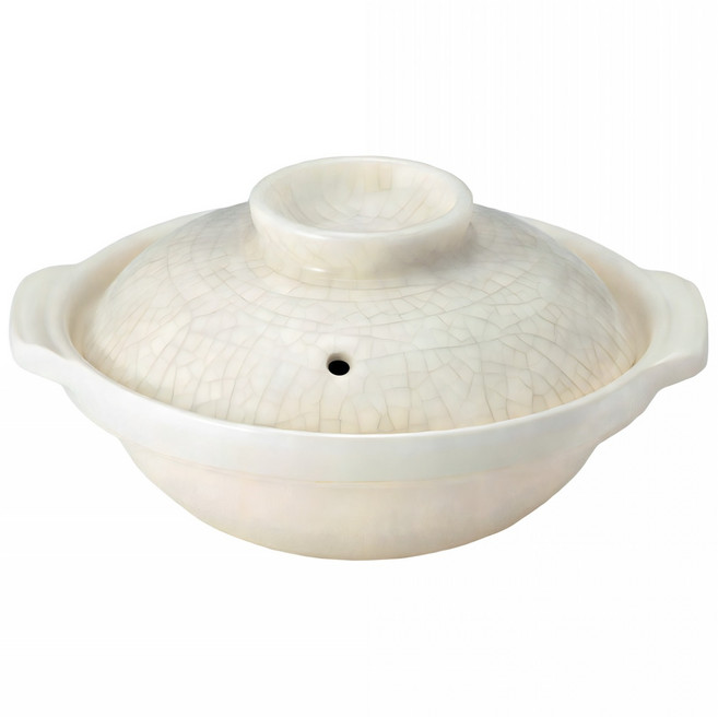 萬古燒 7號貫入淺砂鍋 + 蓋 日本製, 1個, 22cm