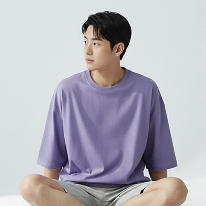 레이먼 남녀공용 코튼 오버핏 7부 티셔츠