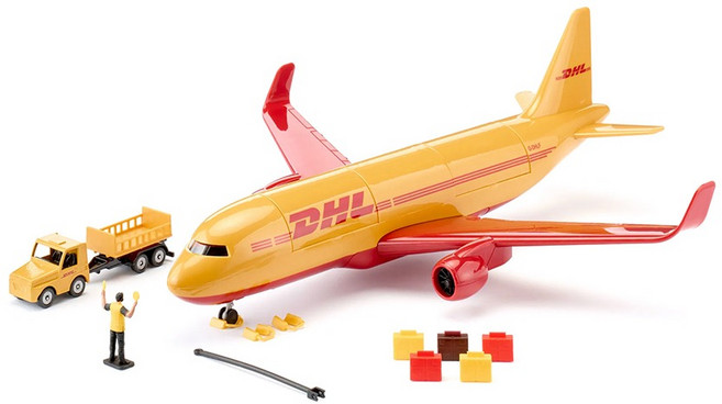 시쿠 DHL 화물 비행기와 액세서리 세트 SK1702, 1세트, 혼합색상